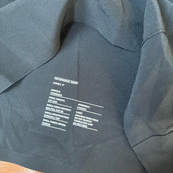 NWOT Ten Thousand Black Interval Short (No Liner) 9" Size S, M, L & XL - Picture 5 of 5